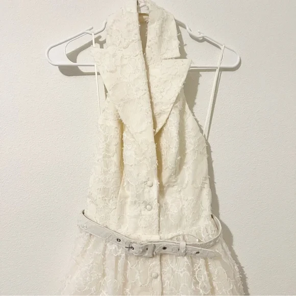 NWT Dress The Population Saxon X Lace Collared Dress White Anthropologie Small - Picture 4 of 8
